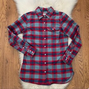 Columbia Red Plaid Tunic Shirt Size Small